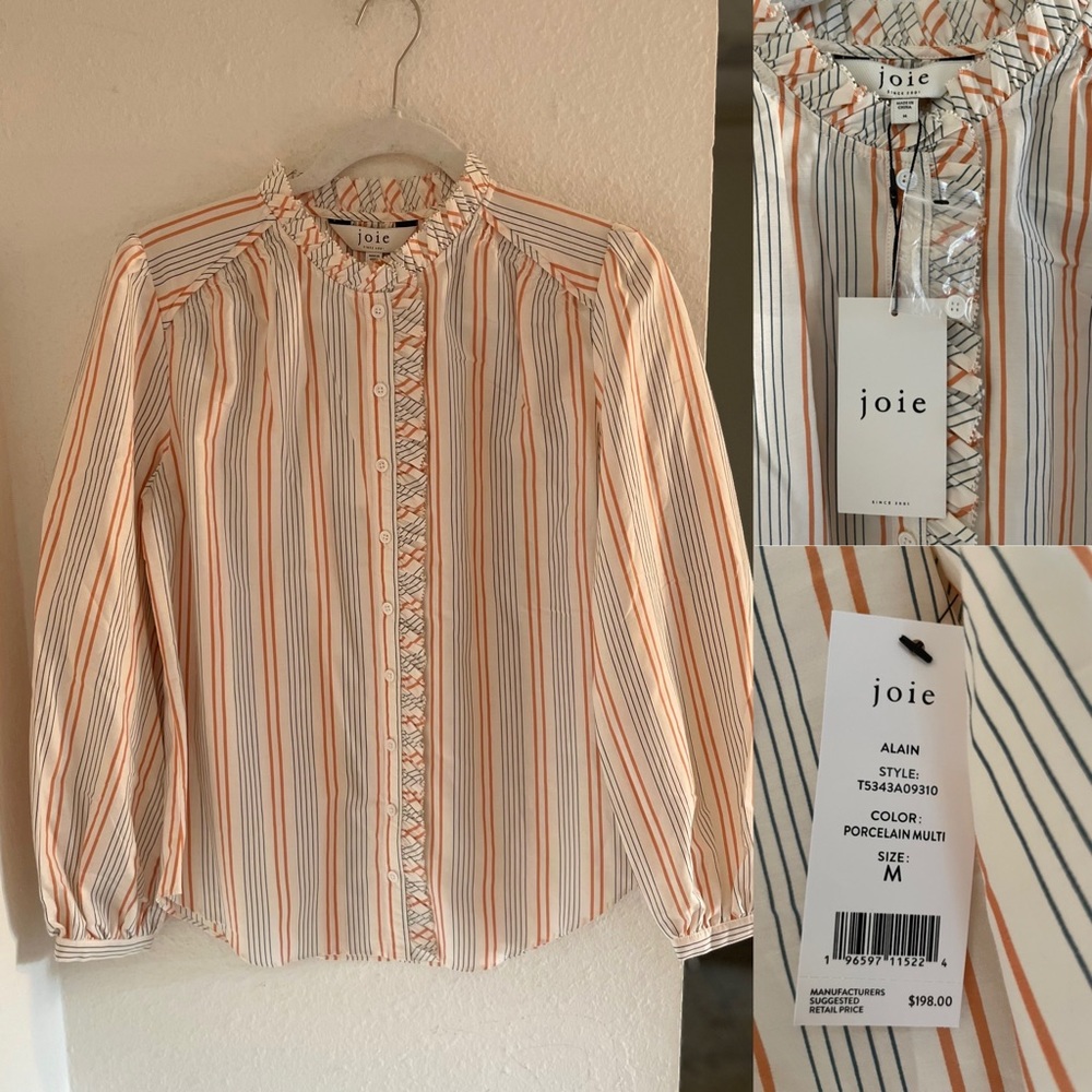 NWT Joie medium Alain silk cotton shirt